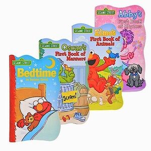 Sesame Street Shaped Board Books First Animals Rhymes Manners Elmo & Friends